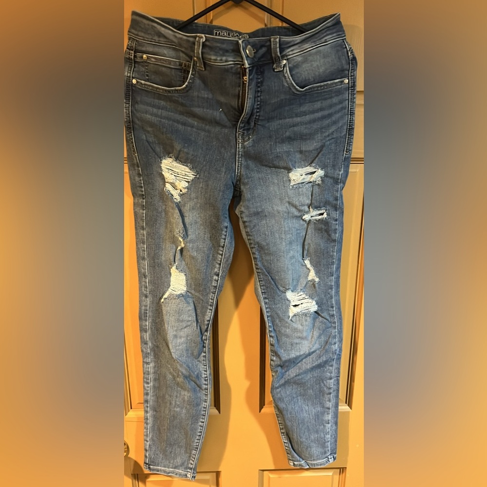 Distressed Blue Jeans